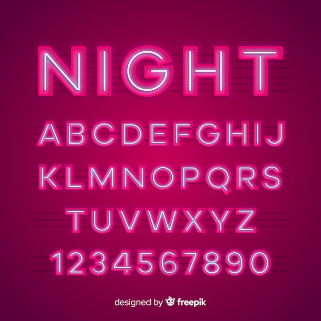 Neon alphabet