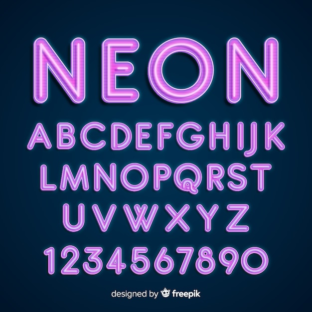 Neon alphabet