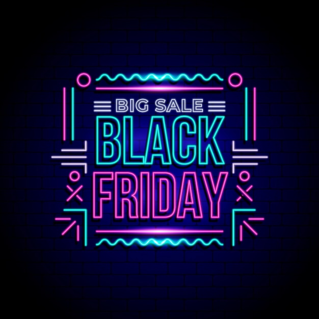 Neon black friday concept