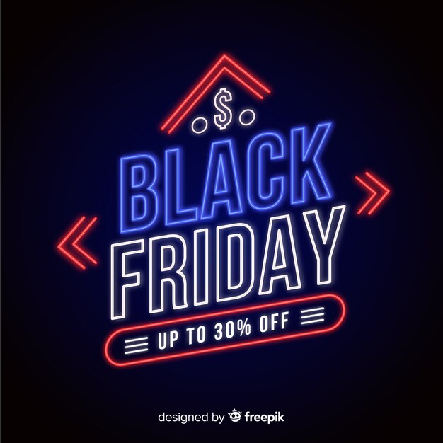 Neon black friday sale banner