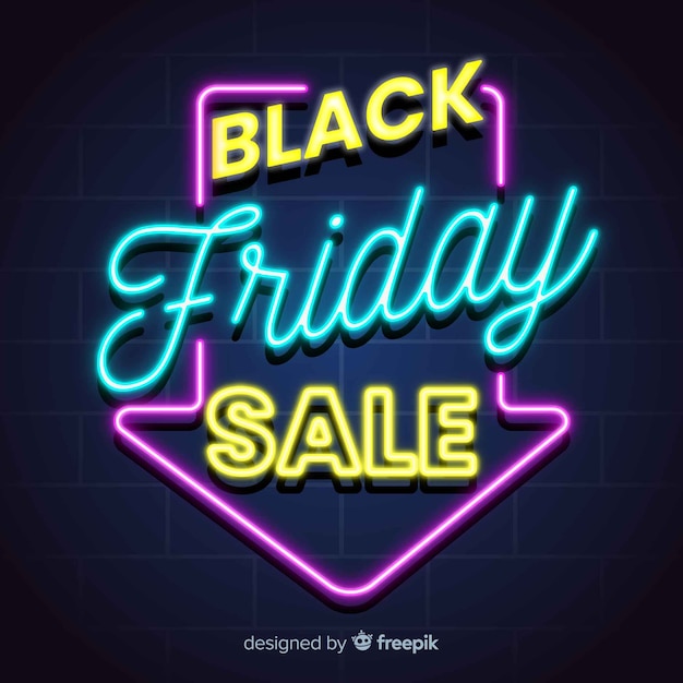 Neon black friday sale banner