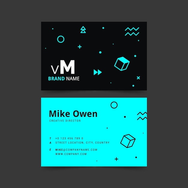 Neon business card template