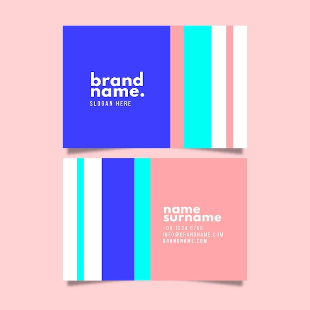 Free Vector neon business cards concept