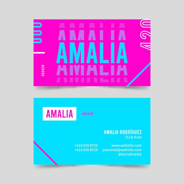 Neon business cards concept