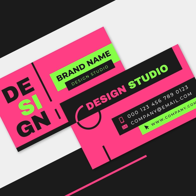 Neon business cards concept