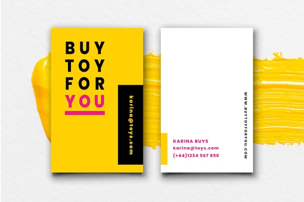 Neon business cards concept