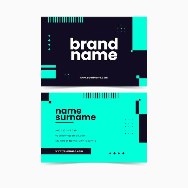 Neon business cards concept