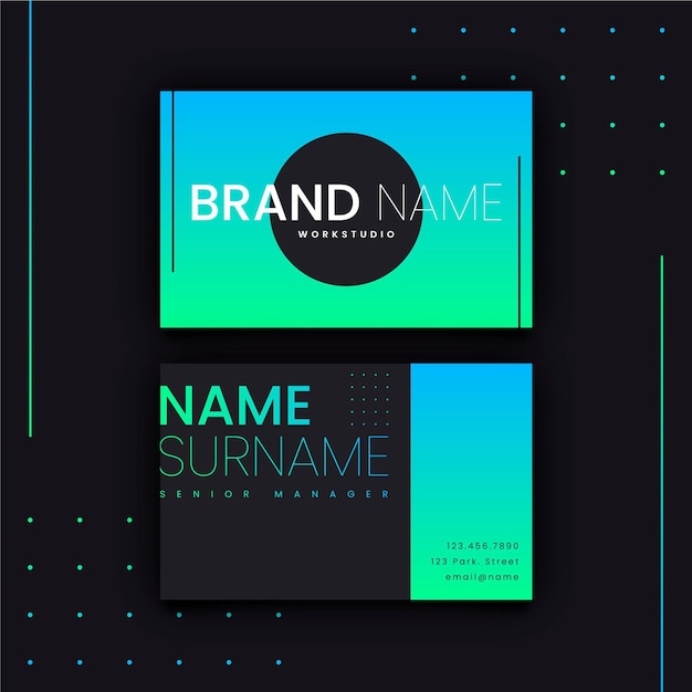 Neon business cards template