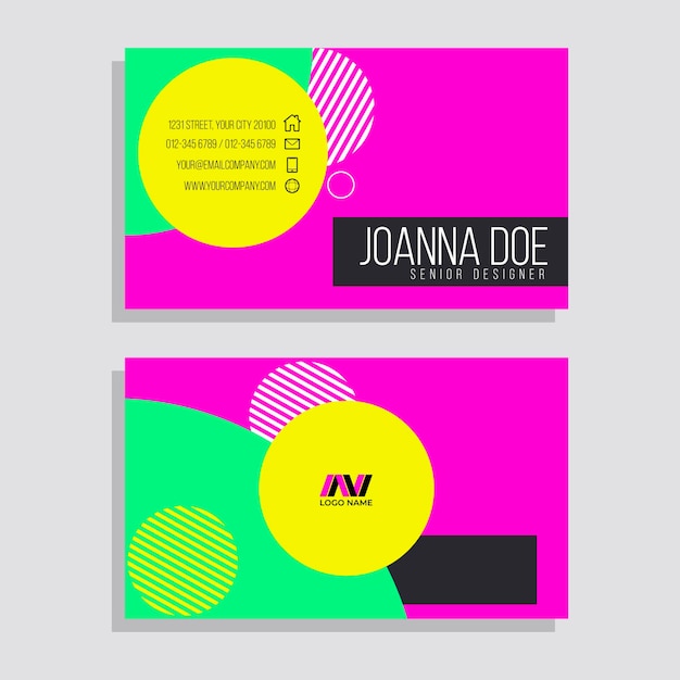 Neon business cards