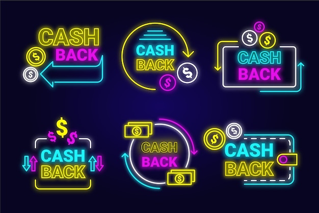 Neon cashback sign collection