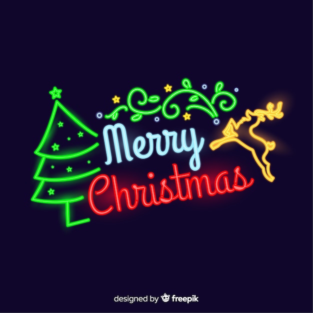 Free vector neon christmas background