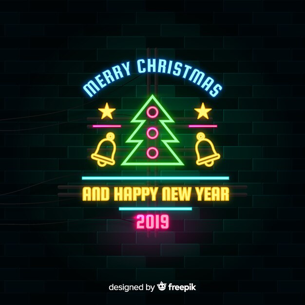 Neon Christmas Background