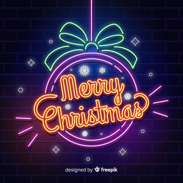 Neon christmas background