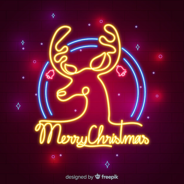 Neon christmas background