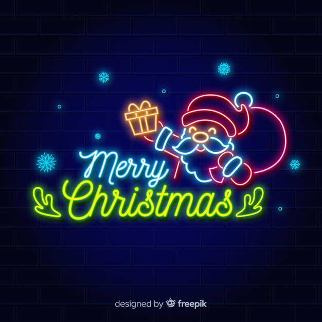 Neon christmas background