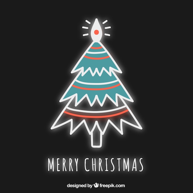 Neon Christmas card vector