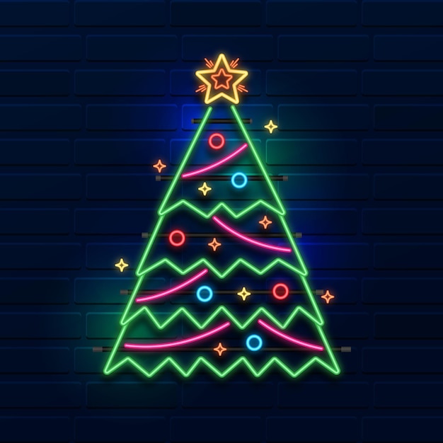 Neon christmas tree