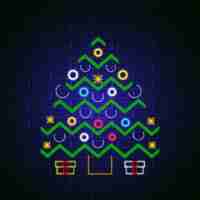 Free vector neon christmas tree