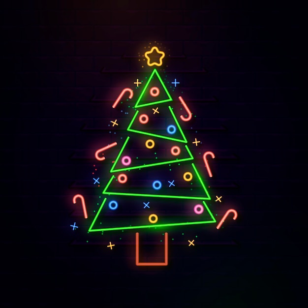 Neon christmas tree