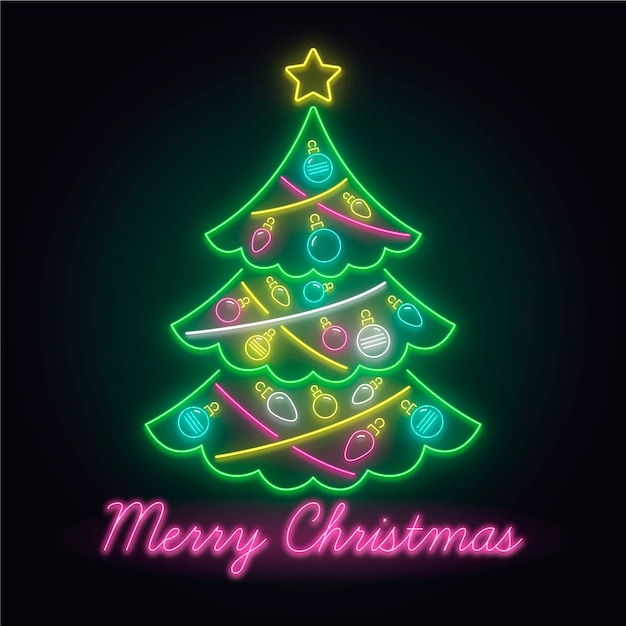 Neon christmas tree