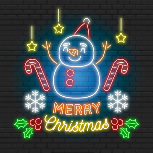 Free vector neon christmas tree