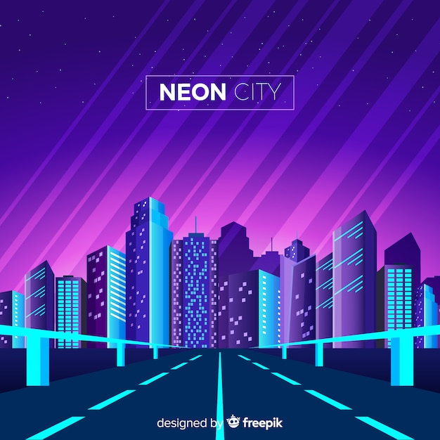 Free Vector neon city background