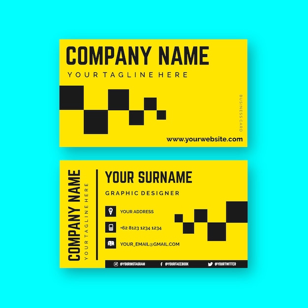 Neon color business card concept