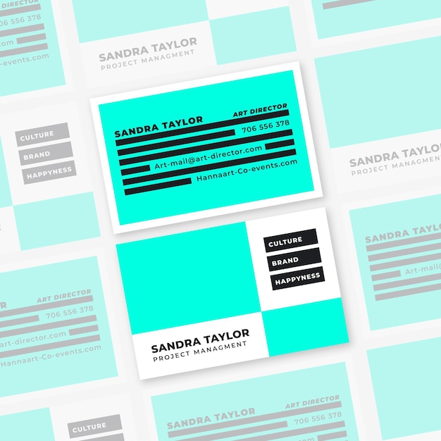 Free Vector neon color for business card template theme