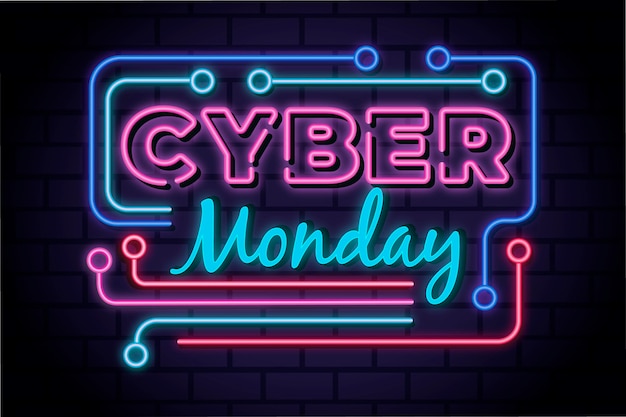 Neon cyber monday concept