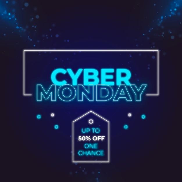 Free vector neon cyber monday sale design