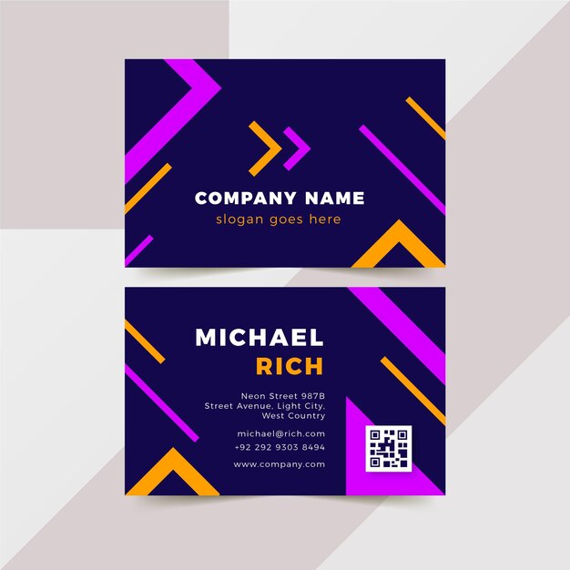 Neon design business cards