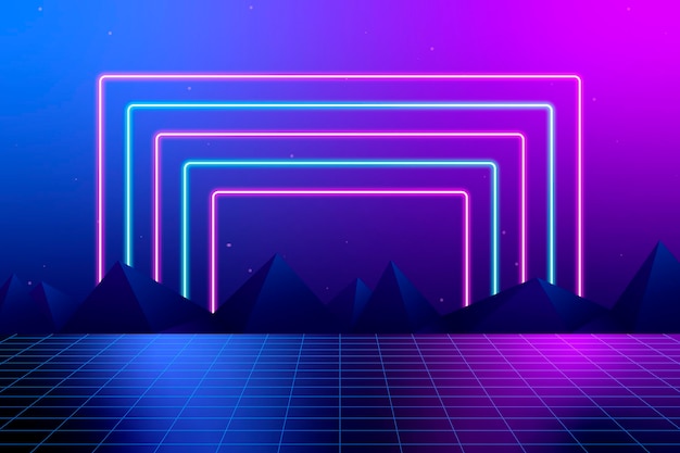 Neon design of colorful background