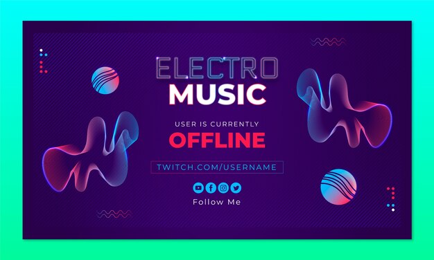 Neon electronic music twitch background