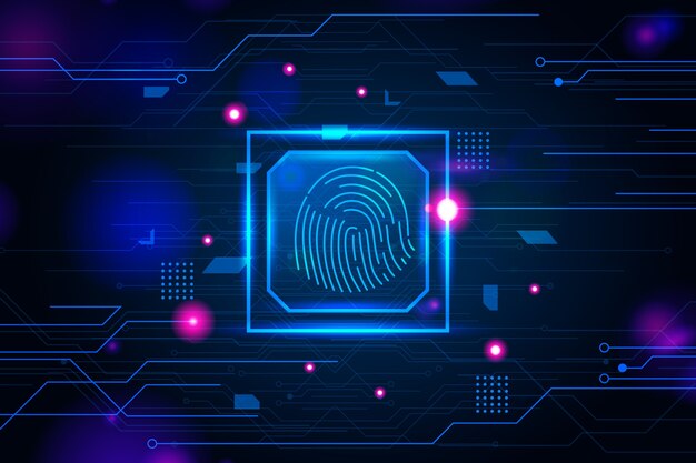 Neon fingerprint background