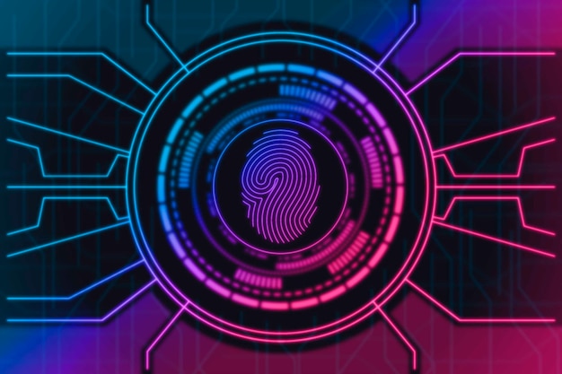 Neon fingerprint wallpaper concept