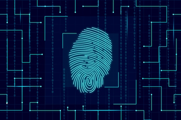 Free vector neon fingerprint wallpaper