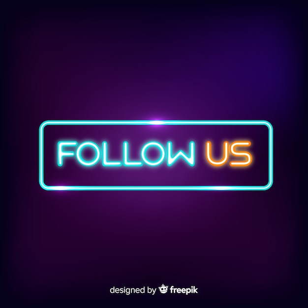 Free Vector neon follow us background