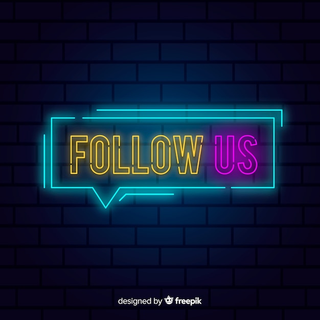 Neon follow us background