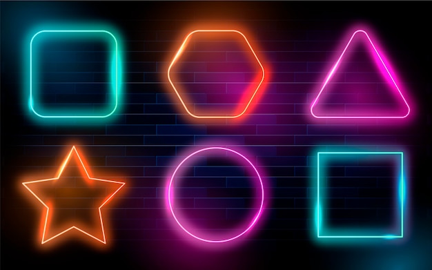 Free Vector neon frames collection