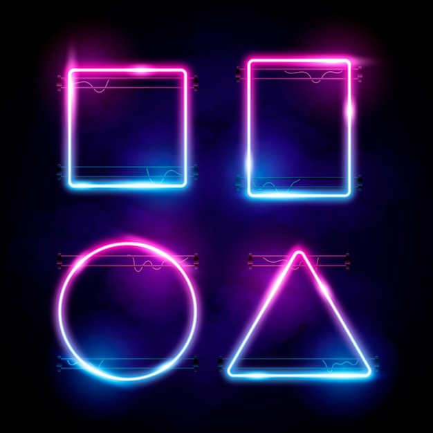 Free Vector neon frames collection