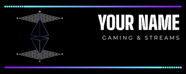 Free vector neon gaming profile discord banner