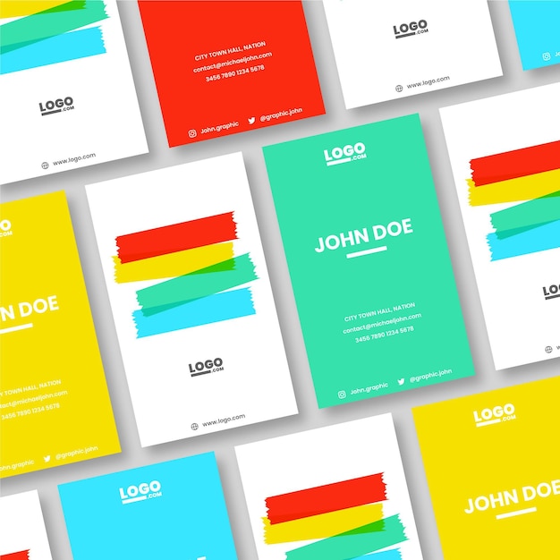 Neon gradient business cards collection