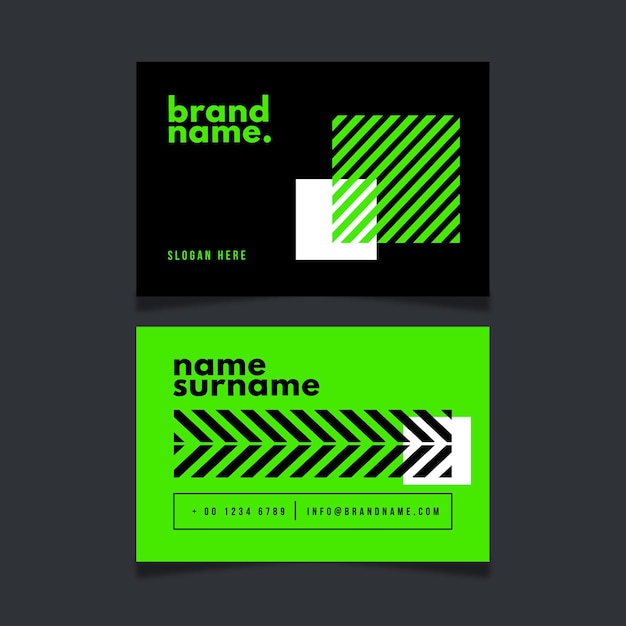 Neon green business card collection