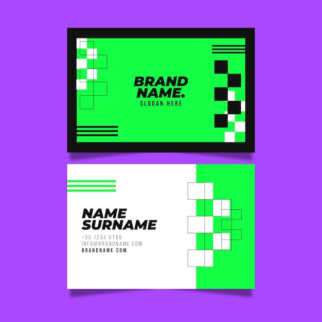 Neon green business card set