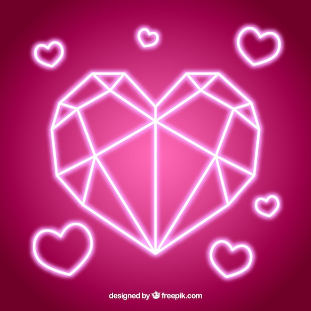 Free Vector neon heart background