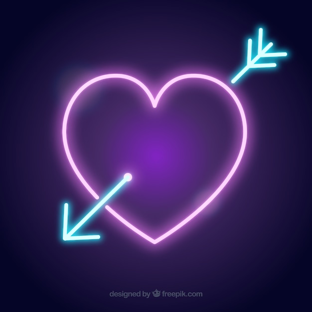 Neon heart background