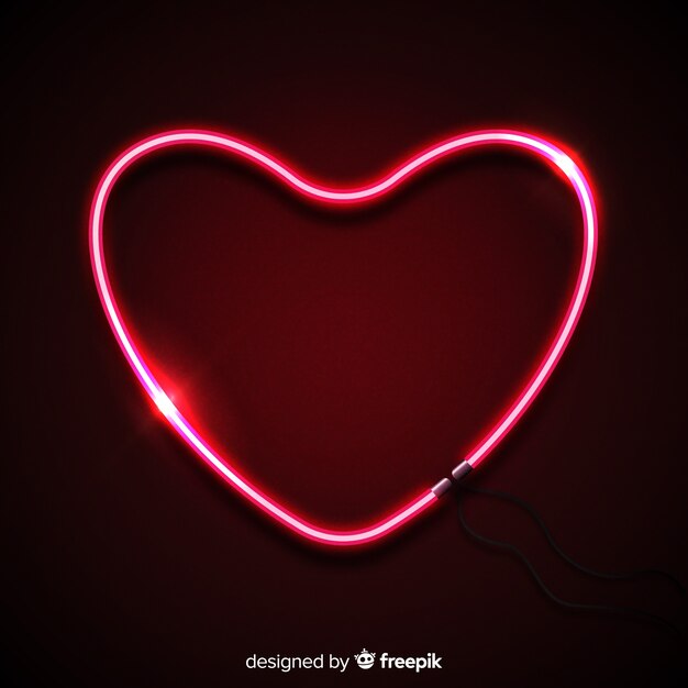 Neon heart shaped