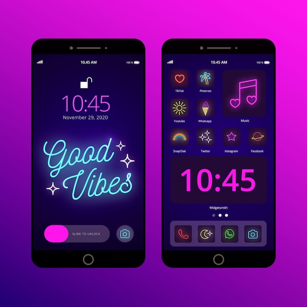 Neon home screen