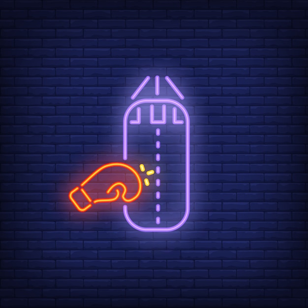 Free Vector neon icon of boxing training