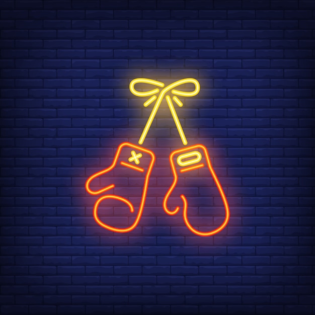 Free Vector neon icon of boxing